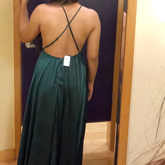 LONG Emerald Green Dress - Picture 2 of 2